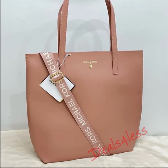 Michael Kors Tote Bag Purse Blush Gold Large Shoulder Bag Shopper Crossbody NEW - Picture 1 of 9